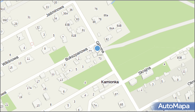 Bobrowiec, Główna, 75, mapa Bobrowiec