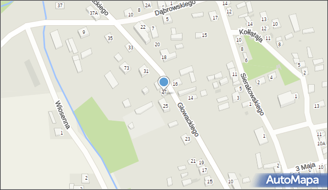 Bodzanów, Głowackiego, 27a, mapa Bodzanów