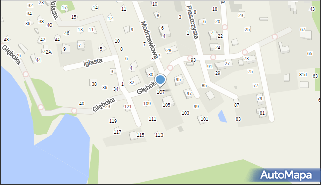 Borkowo, Głęboka, 107, mapa Borkowo