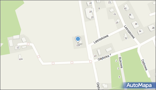 Borkowo, Głęboka, 12d, mapa Borkowo