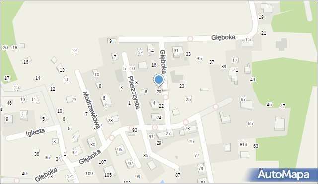 Borkowo, Głęboka, 20, mapa Borkowo