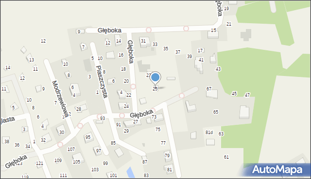 Borkowo, Głęboka, 25, mapa Borkowo