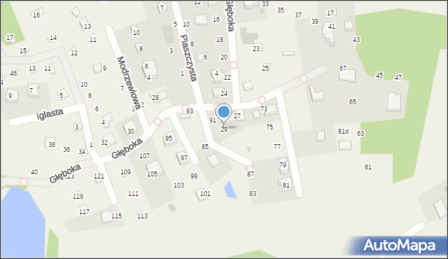 Borkowo, Głęboka, 29, mapa Borkowo