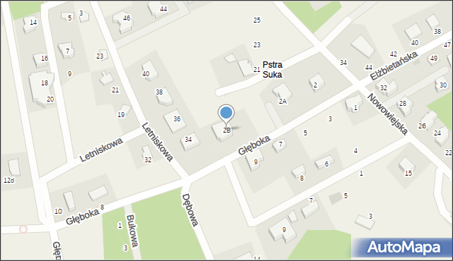 Borkowo, Głęboka, 2B, mapa Borkowo