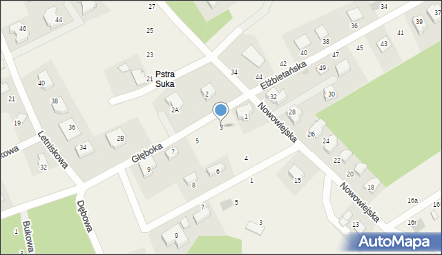 Borkowo, Głęboka, 3, mapa Borkowo