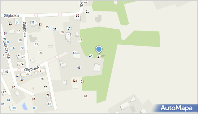 Borkowo, Głęboka, 47, mapa Borkowo