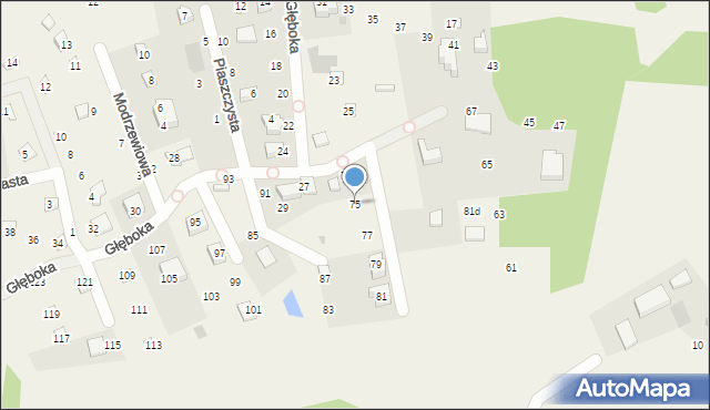 Borkowo, Głęboka, 75, mapa Borkowo