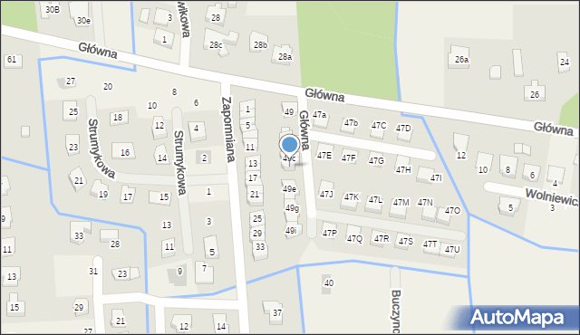 Borówiec, Główna, 49d, mapa Borówiec
