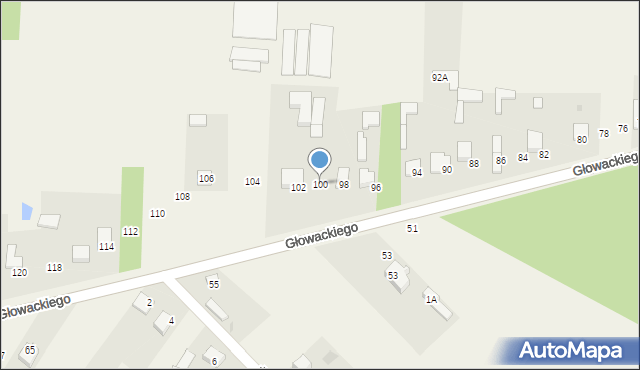 Borowno, Głowackiego Bartosza, 100, mapa Borowno