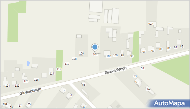 Borowno, Głowackiego Bartosza, 104, mapa Borowno