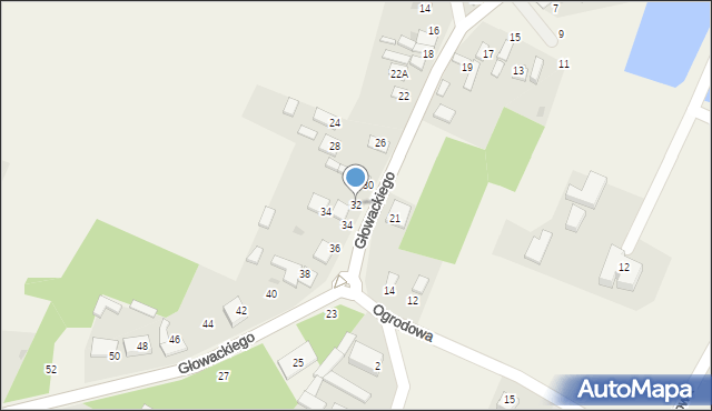 Borowno, Głowackiego Bartosza, 32, mapa Borowno