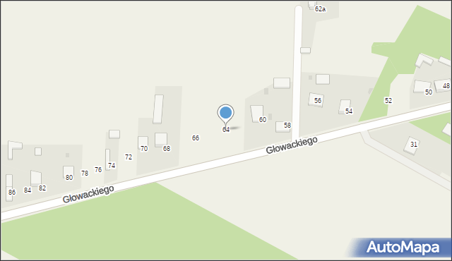 Borowno, Głowackiego Bartosza, 64, mapa Borowno