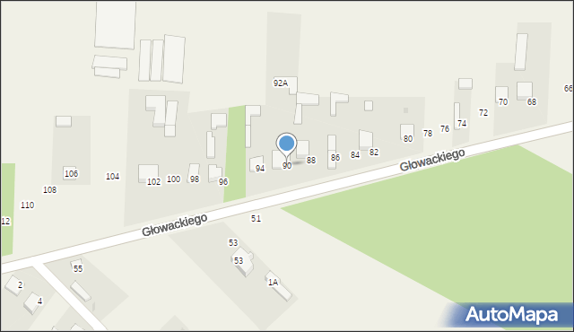 Borowno, Głowackiego Bartosza, 92, mapa Borowno