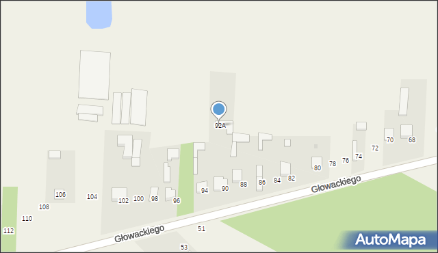 Borowno, Głowackiego Bartosza, 92A, mapa Borowno