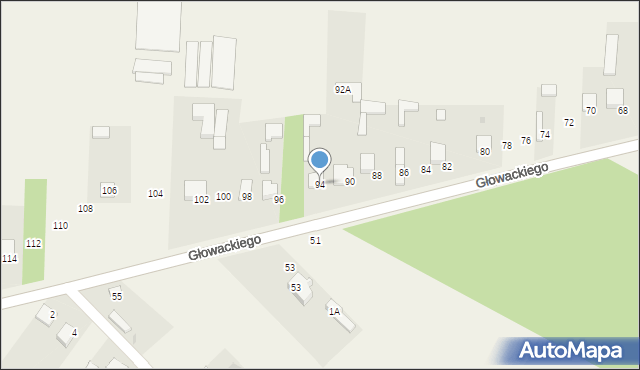 Borowno, Głowackiego Bartosza, 94, mapa Borowno