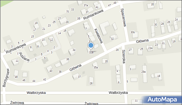 Borzygniew, Główna, 32B, mapa Borzygniew