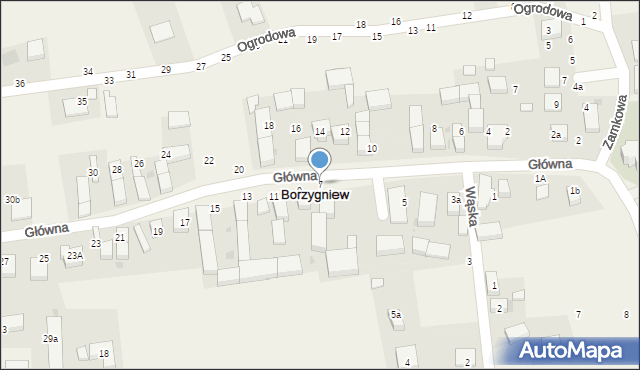 Borzygniew, Główna, 7, mapa Borzygniew