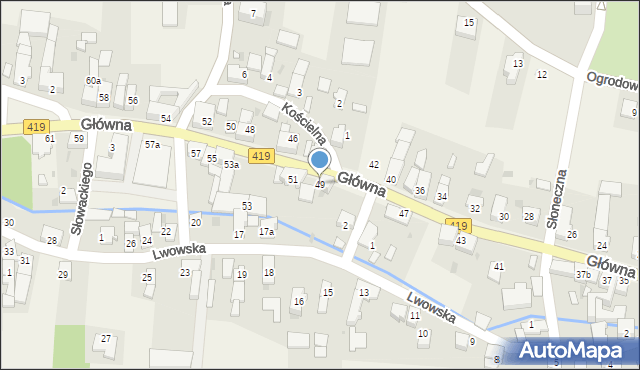 Branice, Główna, 49, mapa Branice