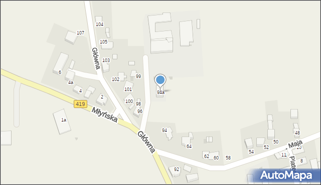 Branice, Główna, 94a, mapa Branice