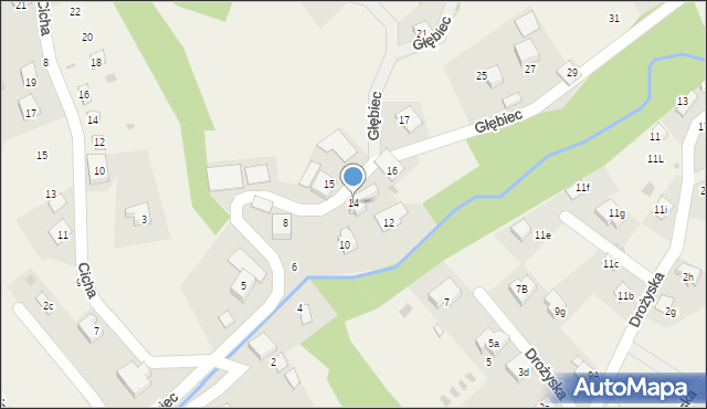 Brenna, Głębiec, 14, mapa Brenna