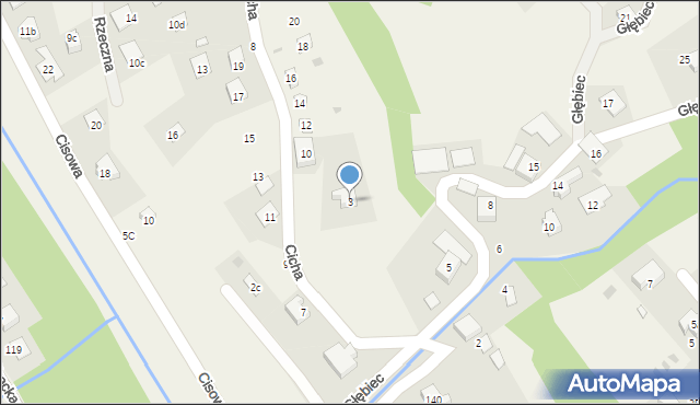 Brenna, Głębiec, 3, mapa Brenna