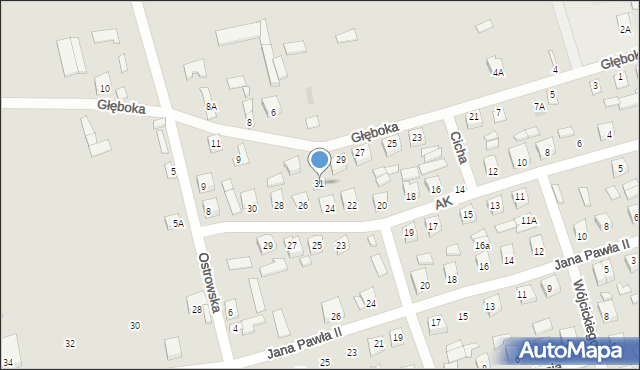 Brok, Głęboka, 31, mapa Brok