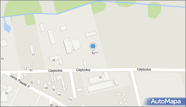 Brok, Głęboka, 54, mapa Brok