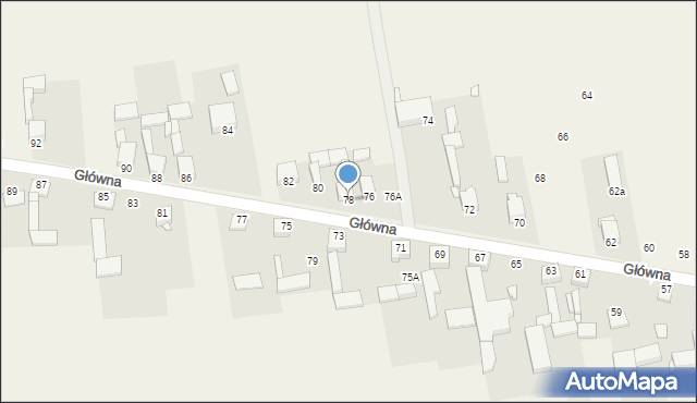 Brudzowice, Główna, 78, mapa Brudzowice