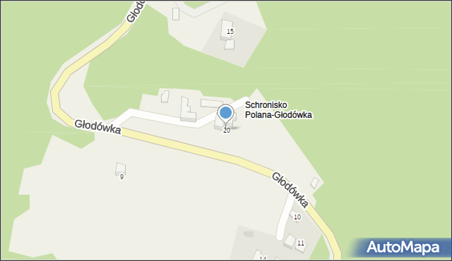 Brzegi, Głodówka, 20, mapa Brzegi