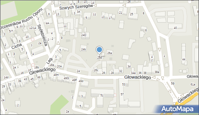 Brzesko, Głowackiego Bartosza, 26d, mapa Brzesko