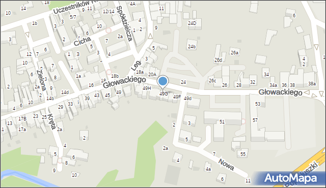 Brzesko, Głowackiego Bartosza, 49G, mapa Brzesko