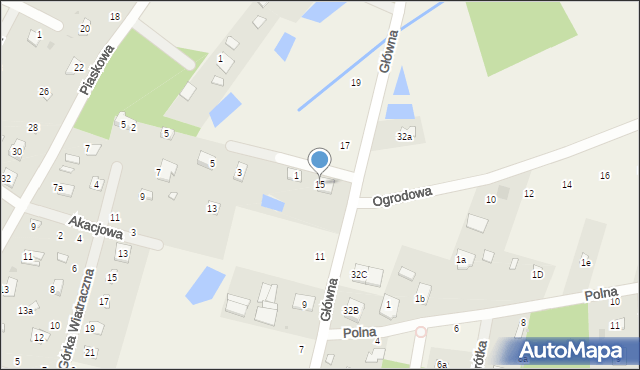 Brzeźce, Główna, 15, mapa Brzeźce
