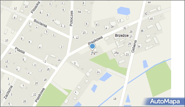 Brzeźce, Główna, 27a, mapa Brzeźce