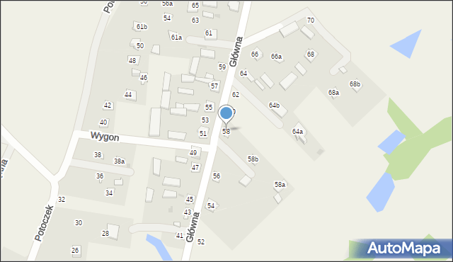 Brzeźce, Główna, 58, mapa Brzeźce