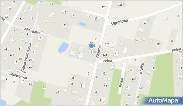 Brzeźce, Główna, 9, mapa Brzeźce