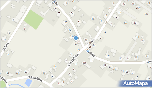 Brzeźce, Gliwicka, 27, mapa Brzeźce
