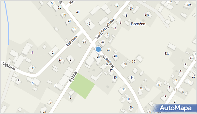 Brzeźce, Gliwicka, 41, mapa Brzeźce