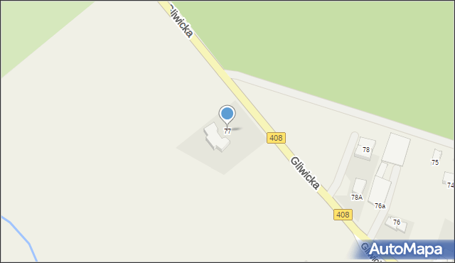 Brzeźce, Gliwicka, 77, mapa Brzeźce