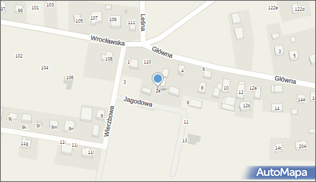 Brzezia Łąka, Główna, 2a, mapa Brzezia Łąka