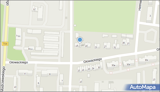 Brzeziny, Głowackiego Bartosza, 17, mapa Brzeziny