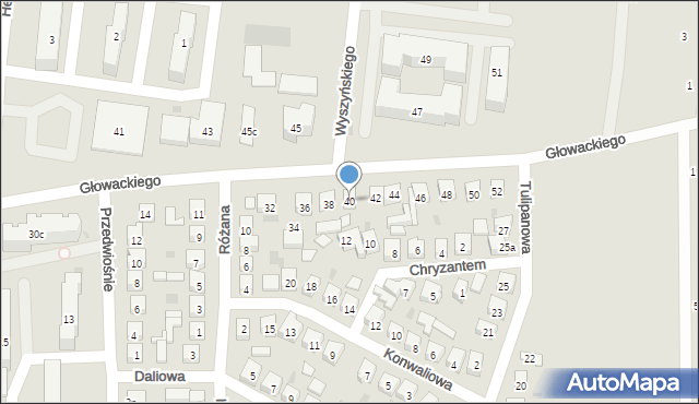 Brzeziny, Głowackiego Bartosza, 40, mapa Brzeziny