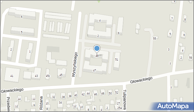 Brzeziny, Głowackiego Bartosza, 49, mapa Brzeziny