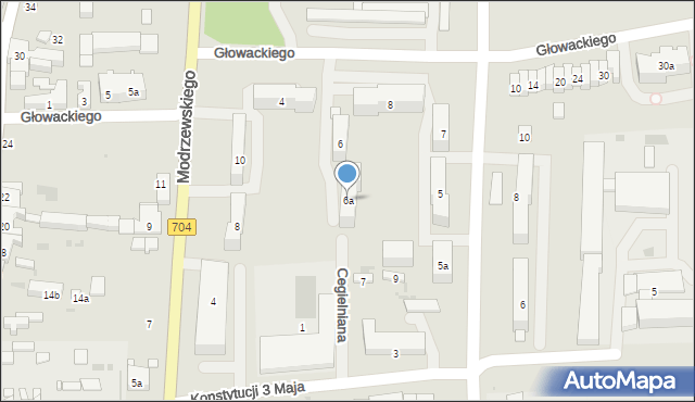 Brzeziny, Głowackiego Bartosza, 6a, mapa Brzeziny