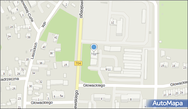 Brzeziny, Głowackiego Bartosza, 7/11, mapa Brzeziny