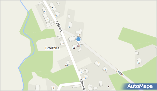 Brzeźnica, Główna, 11a, mapa Brzeźnica