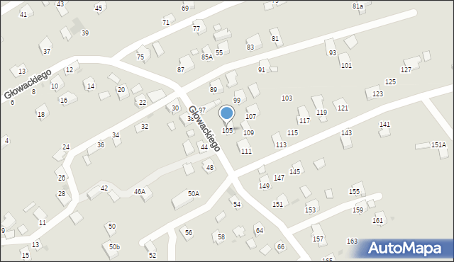 Brzozów, Głowackiego Bartosza, 105, mapa Brzozów