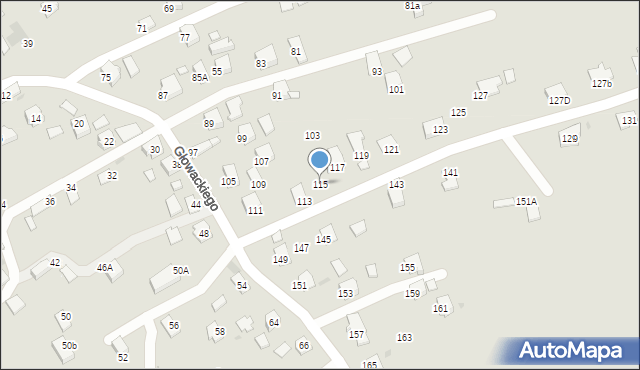 Brzozów, Głowackiego Bartosza, 115, mapa Brzozów