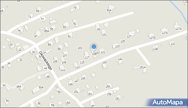 Brzozów, Głowackiego Bartosza, 119, mapa Brzozów