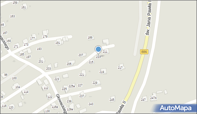 Brzozów, Głowackiego Bartosza, 213, mapa Brzozów