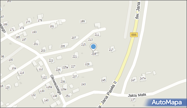 Brzozów, Głowackiego Bartosza, 219, mapa Brzozów
